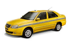 Yellow sedan taxi